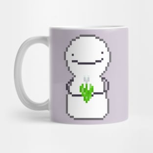 dream blob holding white tulip pixel art Mug